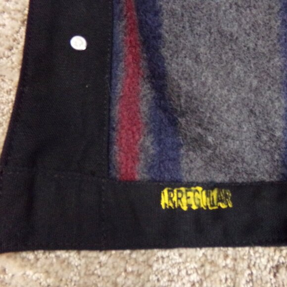 Men's Carhartt Coat Jacket Black B L Large Button Collar 103825 Blanket Lining - Picture 6 of 16